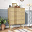 Commode en bois à 5 tiroirs avec façades en rotin H 39,8 po Ceriyah