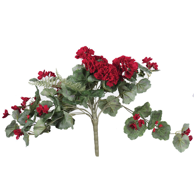 Vibrant Red 22" Artificial Geranium Hanging Bush