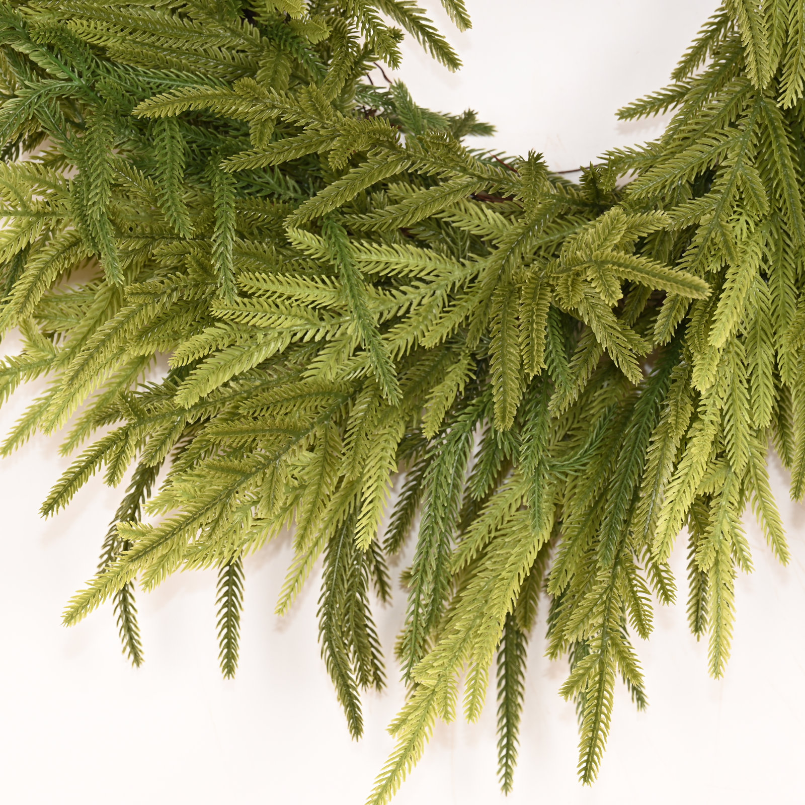 22" Artificial Farmhouse Thanksgiving Christmas Day Greenery Norfolk Island Pine Fall Winter Wreath For Front Door