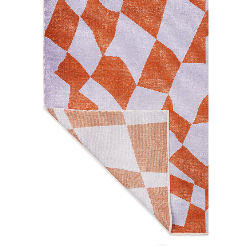 Mathilda Abstract Hand Loom Indoor / Outdoor Area Rug, Rectangle 5'3" x 7'6"