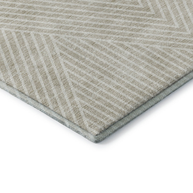 Premium Machine Washable Prisco Beige Rug, Rectangle 9' x 12'