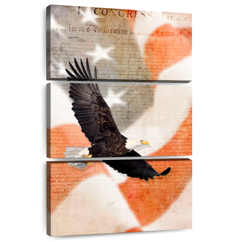 Brampt US Flag Bald Eagle, 45" H x 28" W