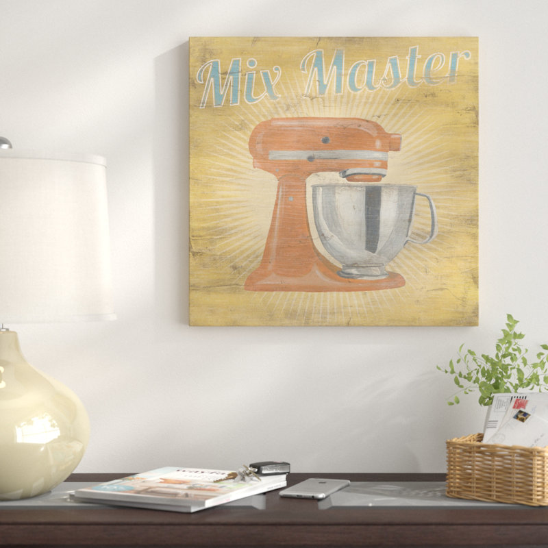 « hip cuisine iii », impression sur toile, H 18 po x l 18 po x P 1,5 po, Toile avec cadre noir, Pas de tapis
