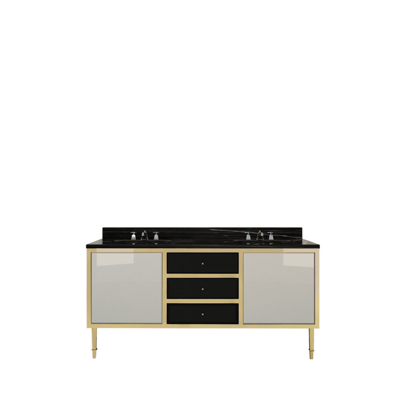 Jazz 70.17'' W Double Vanity, Gold