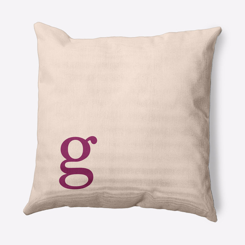 Coussin décoratif moderne Modern Monogram, 26 po x 26 po, Rose cendré, G