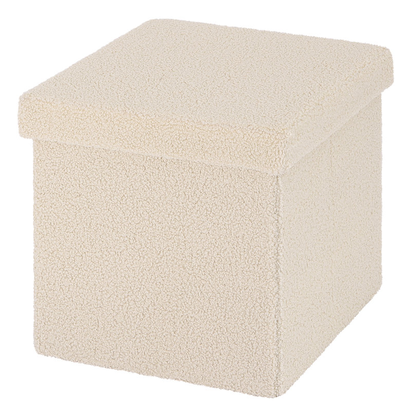Itsel Square Solid Colour Ottoman with Storage, Beige