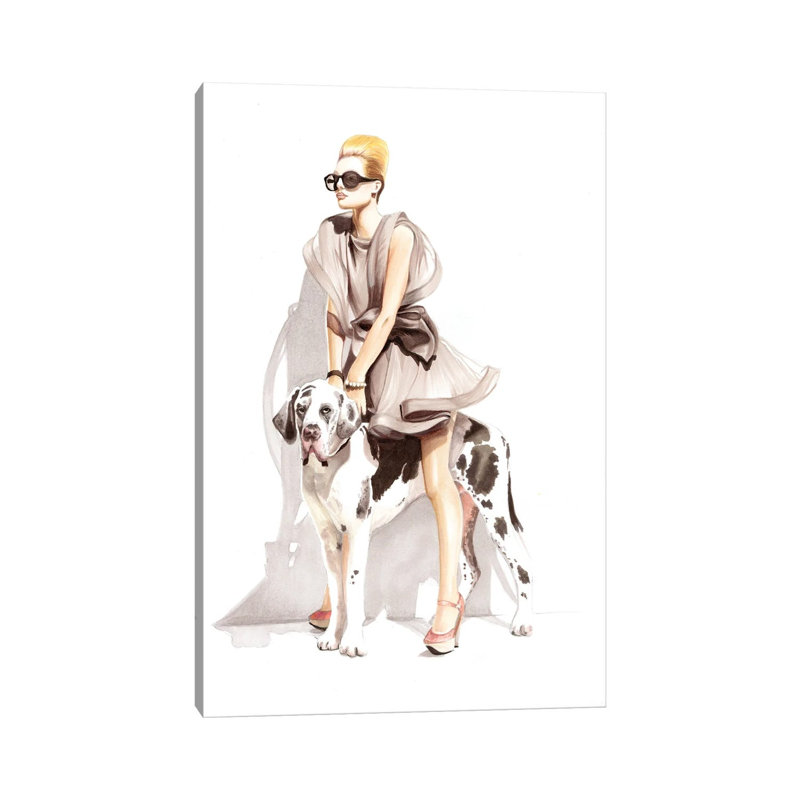 Dog 1 Piece Painting on Canvas, 30.48 cm H x 45.72 cm W, Wrapped Canvas
