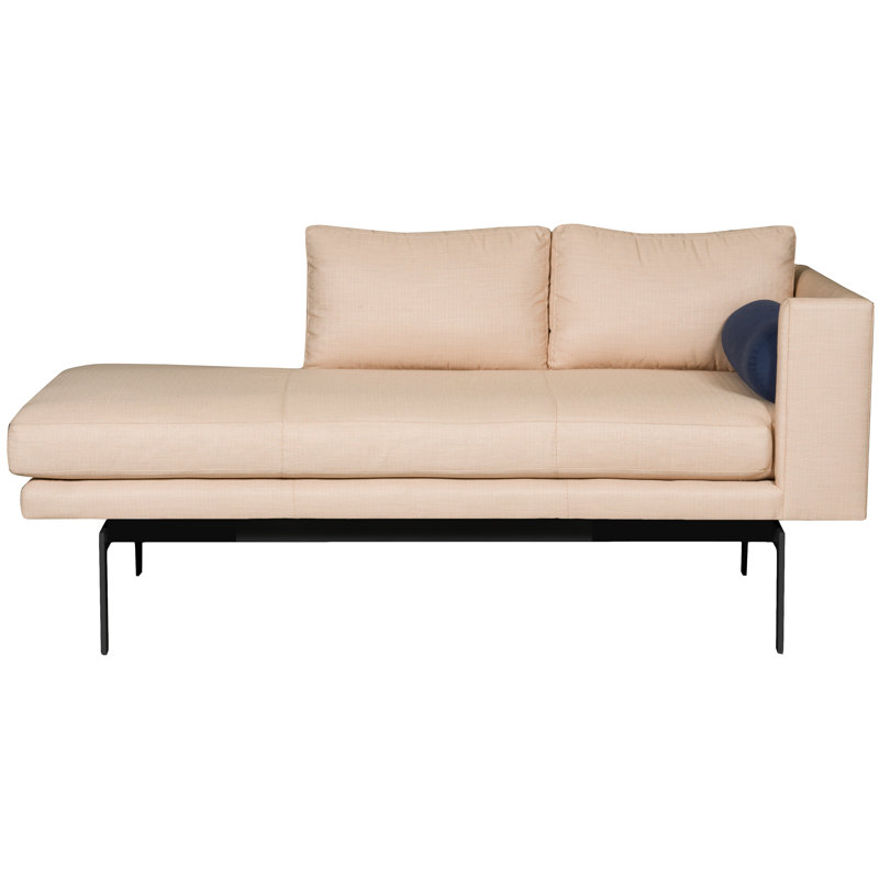 Michael Weiss Dellafield 72.5" Wide Outdoor Rectangle Loveseat with Cushions, Black, Left Hand Facing, Chatters Chai