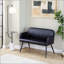 Banc à haut dossier en acier noir et similicuir-928852069-928852070