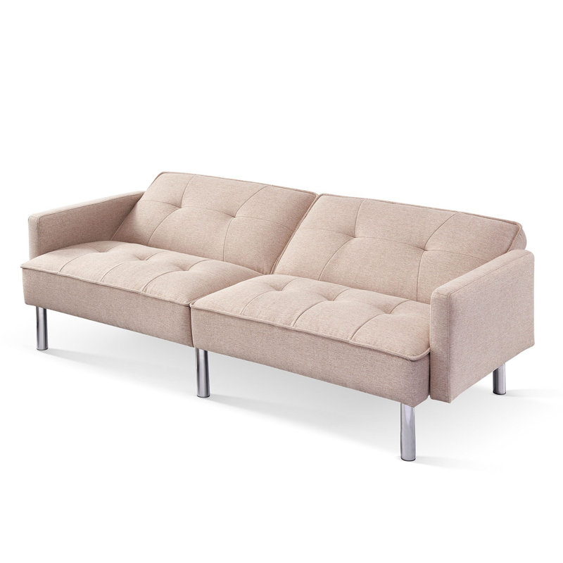 Canapé-lit inclinable rembourré Degmo, Microfibre/microsuède beige