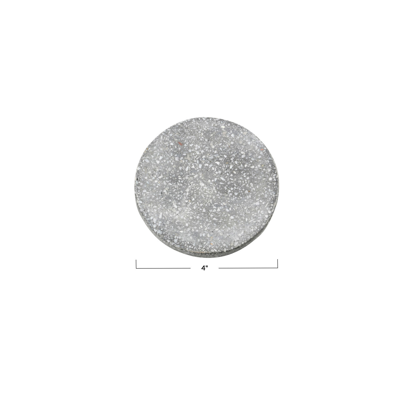 Devi Stone Round Coaster Set, Gray