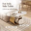 Table basse en pierre frittée de 39,4 po avec tiroir, base en acier inoxydable et 4 roulettes verrouillables, table de bout ovale mobile moderne pour le salon, assemblage facile