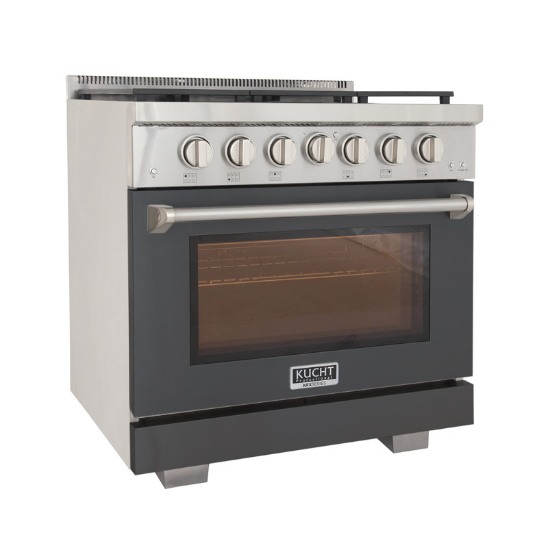 Kucht 36'' W Free Standing Range, Liquid Propane, Gray