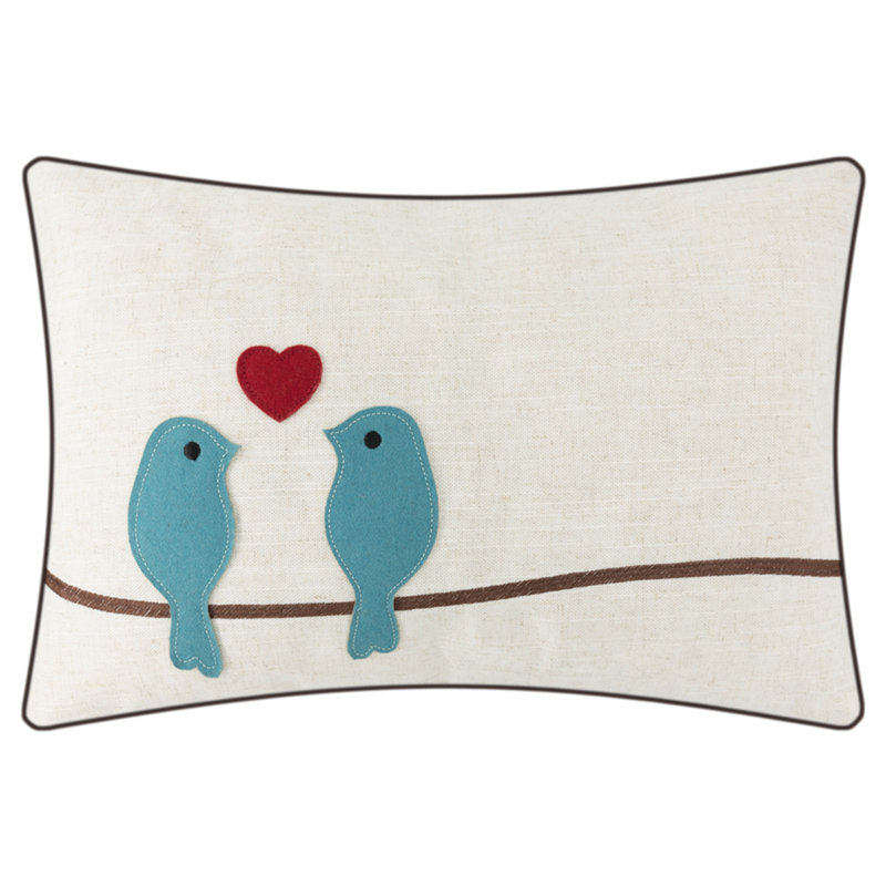 Appliqued Linen Pillow Cover