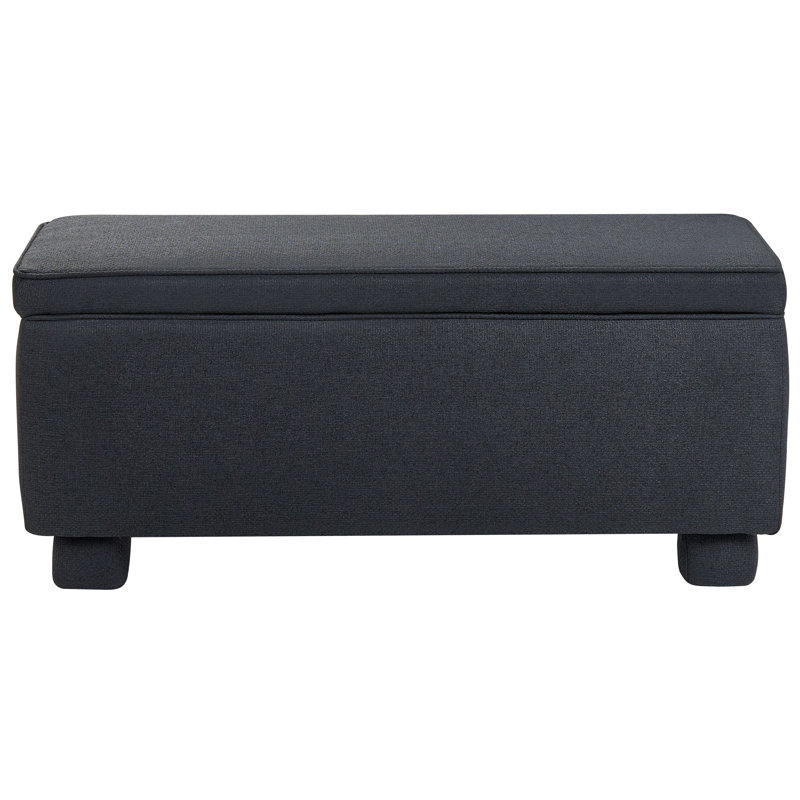 Fabric Upholstered Storage Bench, Black