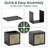 35 Gallon Black Decorative Print Resin Deck Box with Decorative Printed Panels