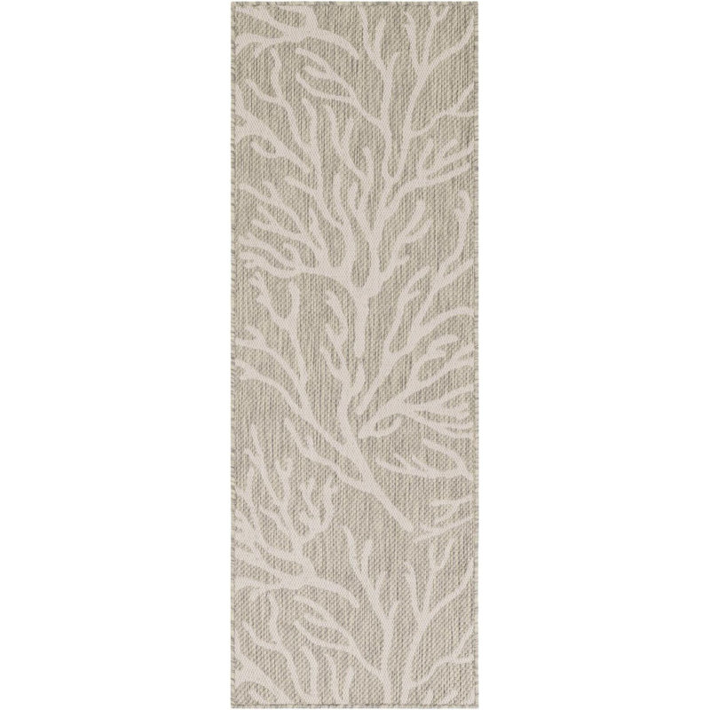 Tapis contemporain gris Azilynn, Tapis de couloir 2 pi x 6 pi 1 po