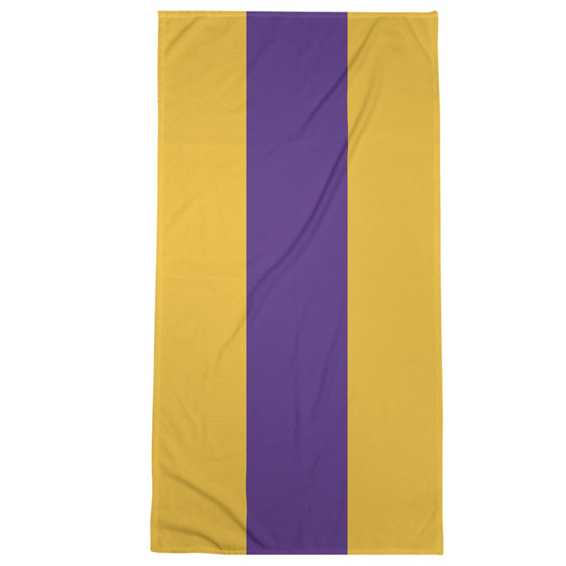 Cotton Blend Beach Towel, Gold/Purple