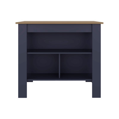 Kitchen Island With Three Open Shelves, One Top Shelf And Four Legs, Modern Kitchen Decor And Organizer