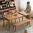 Rectangular Solid Oak Extendable Dining Table-979476749