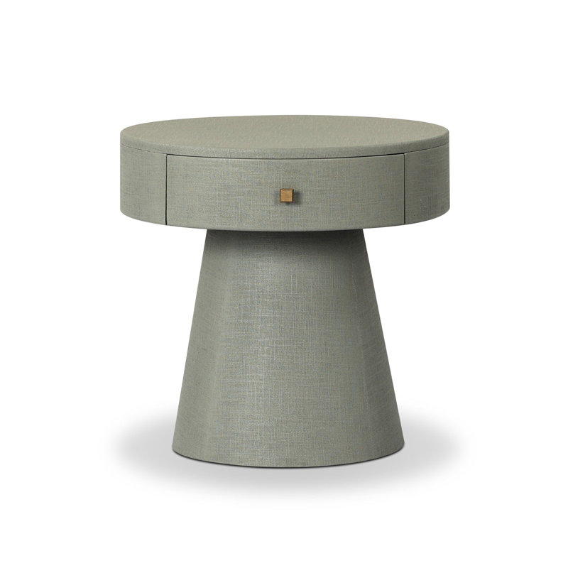 Chiro Nightstand-Black Linen, Laurel Sage