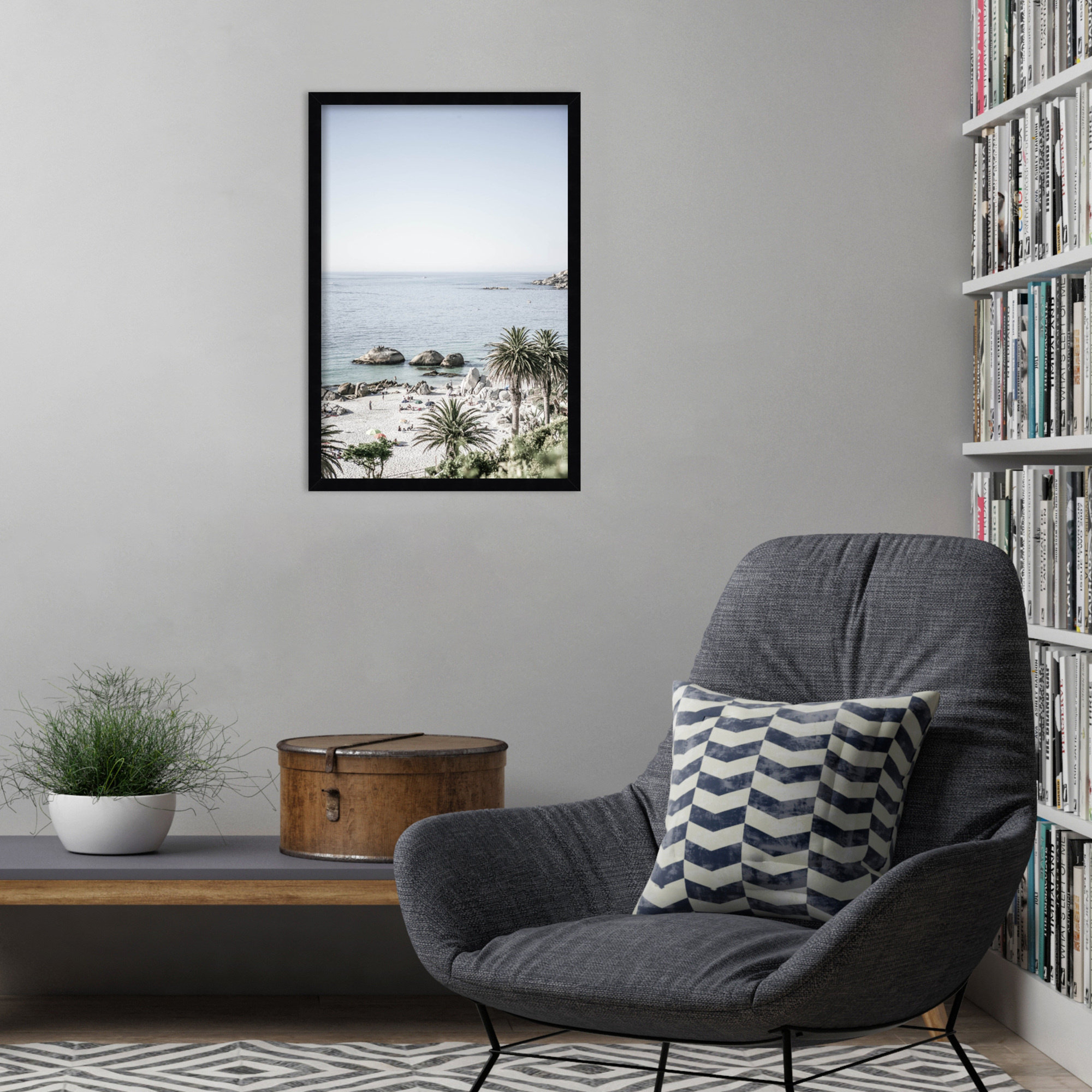 Clifton Beach by Shot by Clint Wood Framed Wall Art Print, Black, 25" H x 17" W