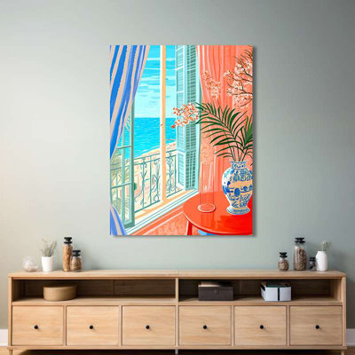 Window With A View, Antibes by Hernan Navarro - Wrapped Canvas Print