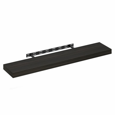 Furinno TANNA Floating Shelves for Wall, 9 x 47 Wall Shelf, Wall Mounted Floating Shelf with Invisible Brackets, 2-in Thick Shelf, for Bathroom, Living Room, Bedroom, Home Office, Tobacco Oak
