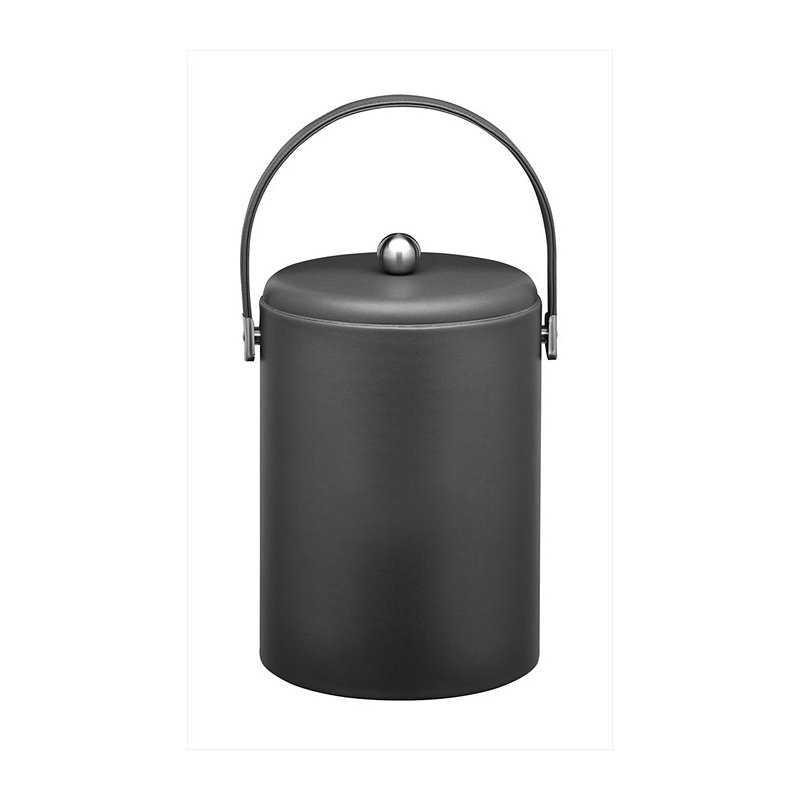 Seau à glace en similicuir 5 qt noir Keeney
