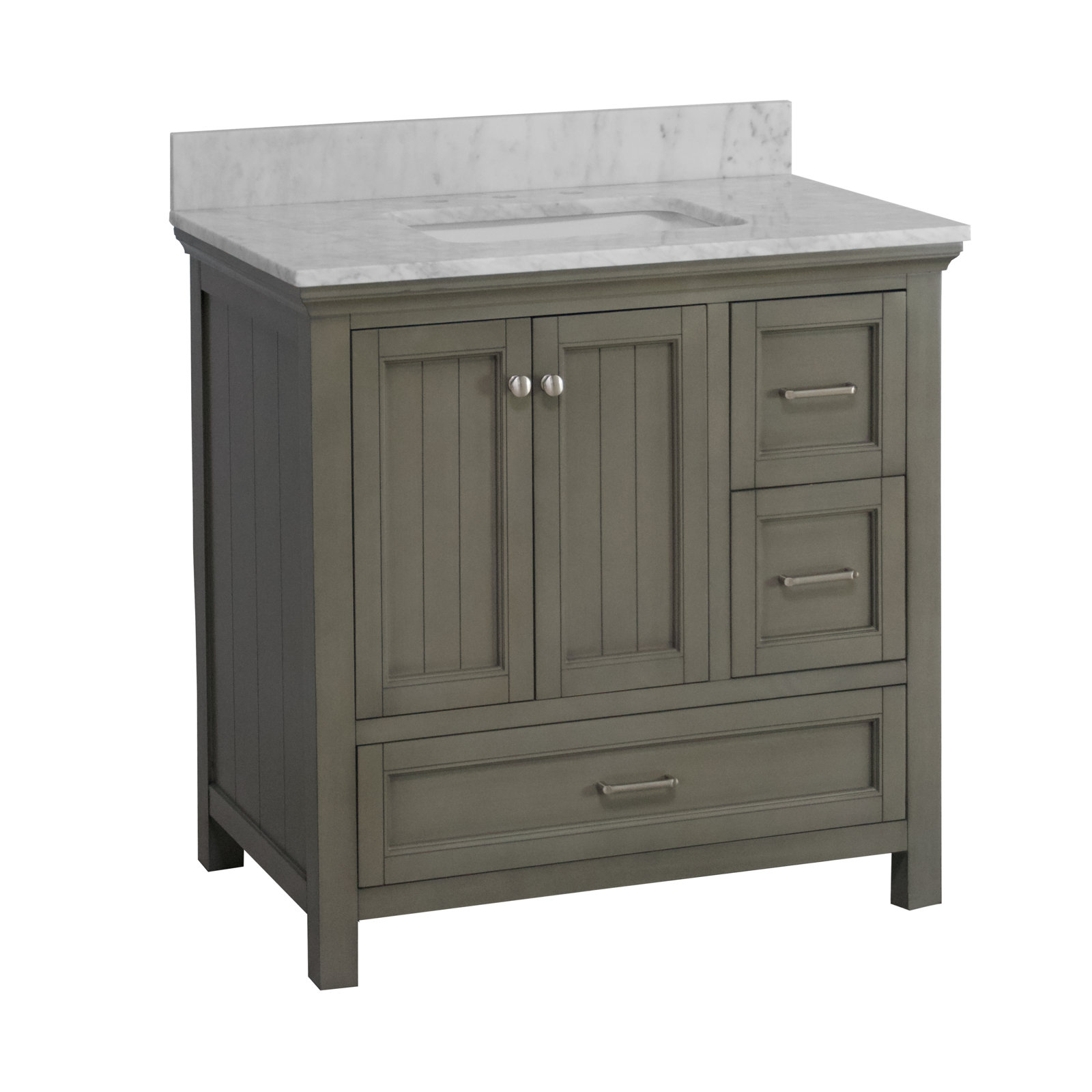 Maven 36'' Single Bathroom Vanity, Weathered Gray