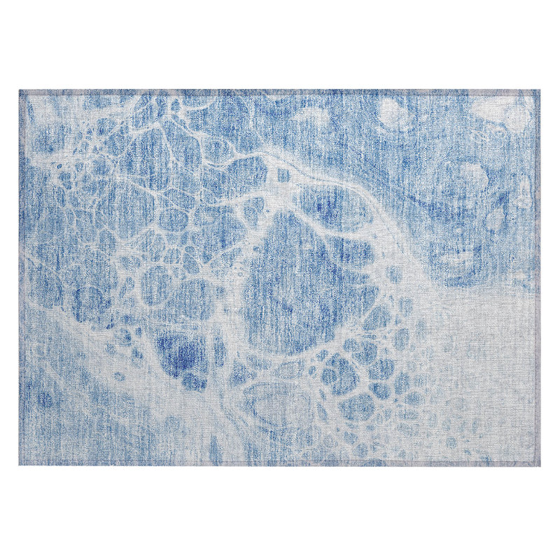 Washable Abstract Indoor / Outdoor Rug, Rectangle 1'8" x 2'6"