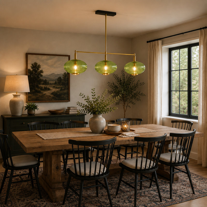 Luminaire pour table de billard 54 po Prohibition, Vert, Laiton