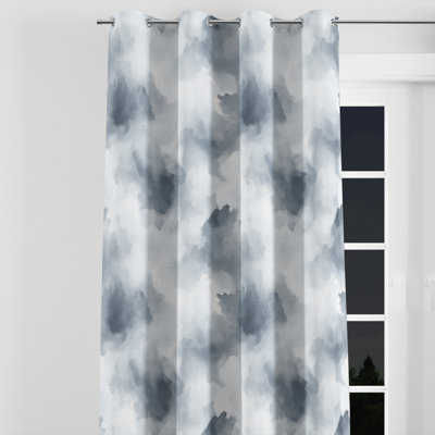 Abstract Curtain panels - Grey Borreri Grommet Curtain - 1 Panel
