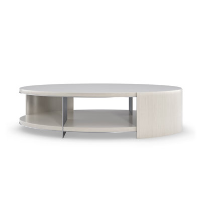 Caracole La Moda Solid Wood Abstract Coffee Table With Storage In Thunder