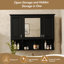 Armoire à pharmacie murale 35 po x 28 po, armoire de salle de bain moderne avec miroir, armoire à miroir avec tablettes ouvertes-1573307942
