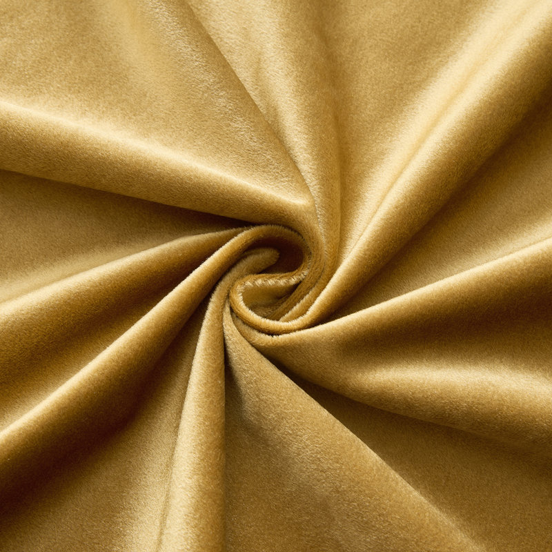 Velvet Blackout curtains Room Darkening 70%-80% Drapes for Bedroom Living Room（set of 2）, 52" W x 84" L, Gold/Cream