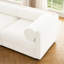 Élégant canapé 2 places en chenille blanche avec siège de rangement repose-pieds, dossier cylindrique et accoudoirs, causeuse moderne en tissu avec espace de rangement caché