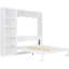 Grand lit mural blanc, idéal pour la gymnastique à domicile, pliable dans l'armoire, matelas pliable de 8 pouces, mécanisme à double piston
