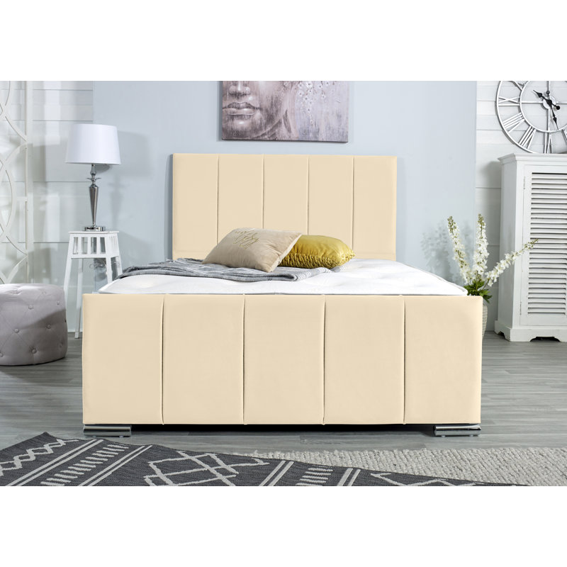 Rossing Upholstered Bed Frame, Small Double - W 129.5 x L 205.7cm, Cream
