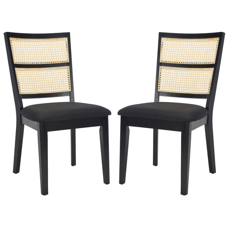 19'' H Leather Upholstered Armchair, Black