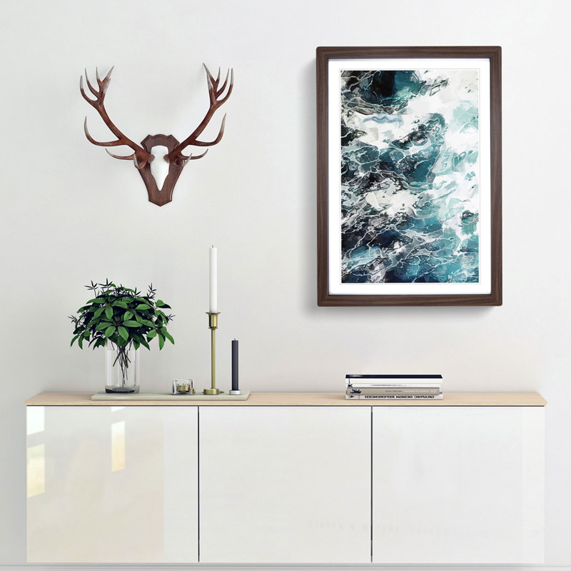 Tempest in Abstract - Framed Print, 36cm H x 27cm W x 2cm D, Walnut Framed