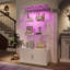 Malaia 3-Tier Glass Display Cabinet With LED Light & Door Lock-120640353