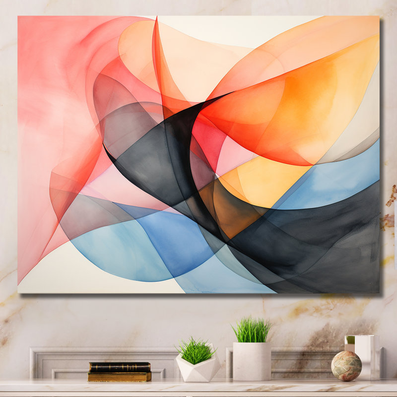 Motif géométrique de couleurs douces I - art mural géométrique, Toile tendue, H 24 po x l 32 po x P 1 po