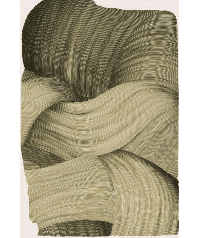 Linememory by Treechild — Abstract Wall Art, 24 × 36, Matted Framed Print, Black
