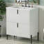 Meuble-lavabo de 30 pouces avec lavabo en céramique, conception cannelée et tiroirs à fermeture en douceur-26248941