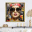 «Red Grunge Woman Collage IV», art mural Pop-1072790031-1072790024