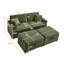 Canapé confortable moelleux en velours côtelé, espace de rangement pour grande causeuse, chaise longue moelleuse avec repose-pieds double et plateau de table-732149699