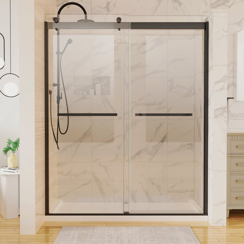 Shower Door In Matte Black With 5/16" (8 Mm) Clear Glass