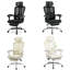 Chaise de bureau ergonomique en filet avec repose-pieds et coussin lombaire, roulettes pivotantes à 360 °-1346545908