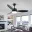 Ventilateur de plafond 52 po intérieur / extérieur avec ensemble d'éclairage DEL - noir